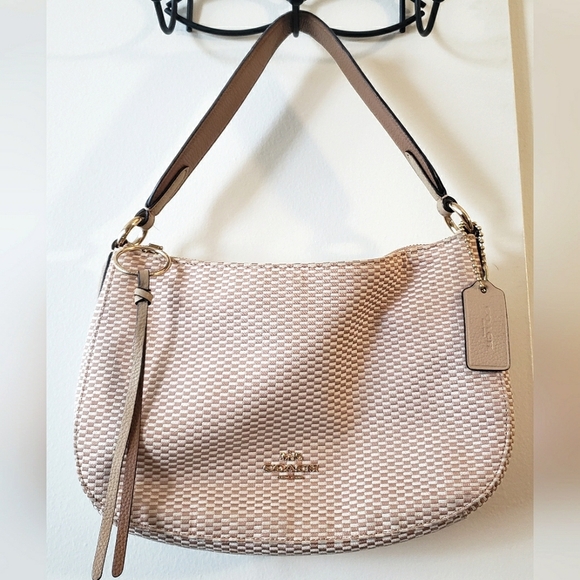 Coach Sutton Shoulder Hand Bag with Legacy Print Blush Pink - Picture 1 of 9